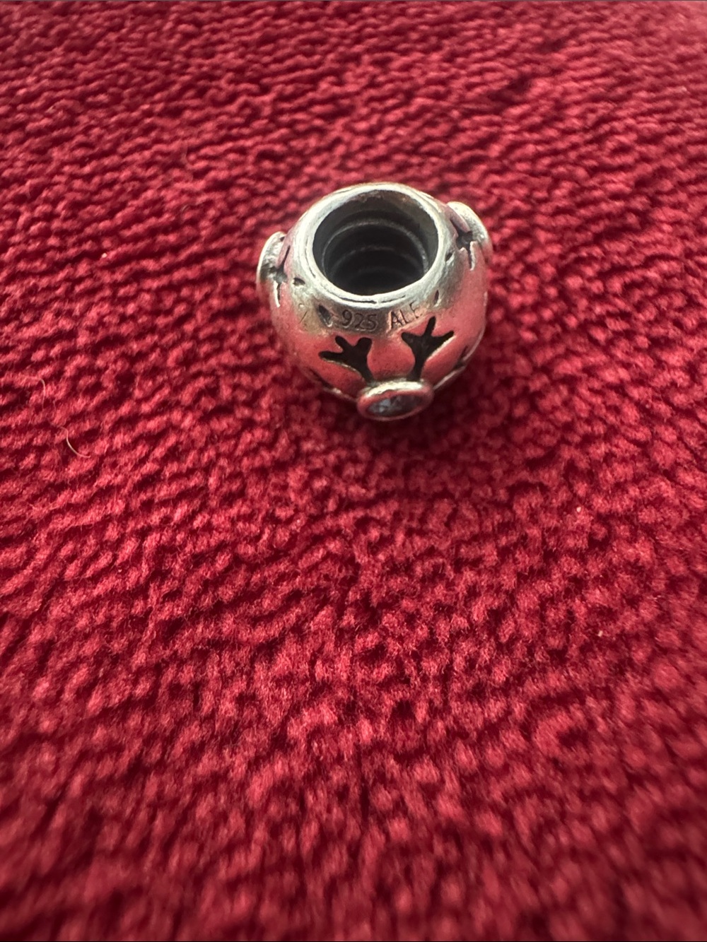 Pandora Engraved Snowflake Blue CZ Charm - Picture 2 of 3